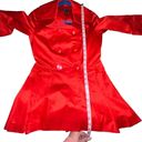 Bebe  RED SATIN DOUBLE BREASTED PEPLUM PEACOAT WOMEN SIZE XS 3/4 SLEEVES POCKETS Photo 5