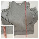 Caslon  Ruffle Trim Cold Shoulder Sweatshirt - Gray - Small Photo 5