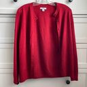 Croft & Barrow  Women’s Deep Red Button Down Long Sleeve Cardigan - Petite Small Photo 0