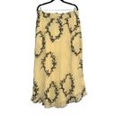 Ganni NWT  Georgette Floral Pleated Yellow Chiffon Midi Skirt 42 US 10/12 Photo 2