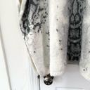 Chico's  Grey White Snake Print Cozy Embellished V Neck Poncho Sweater S/M Photo 2