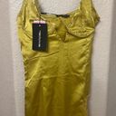 Pretty Little Thing Satin Lace Green Slip Dress Photo 4