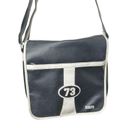 Roots  Black with White Piping Flap Messenger Crossbody - Medium Size Photo 2