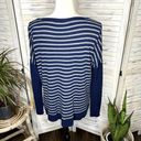 Michael Stars  Women's Striped Thermal Long Sleeve Top Navy Blue Gray One Size Photo 10