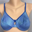 Vassarette Vintage  Bra Size 36C Y2K 90s 75-020 Blue Snake Print Unlined Nylon Photo 0