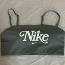 Nike Sportwear's Women's Logo Dri-Fit Femme Bandeau Sports Bra in Gray Photo 0