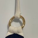 Relleciga NWT  Triangle Bikini Top Only Navy Blue White With Gold Hardware XL Photo 3