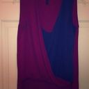 BCBG MAX AZRIA BLUE RED CHIFFON TANK XXS Photo 0