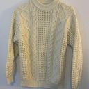 Champion Cable Knit Fishermans Cream Sweater Mock Neck Women's Medium Vintage Acrylic Photo 0