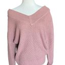 Zenana Outfitters Womens Blush Oversized Crocheted Wide-neck Sweater - Sz S Photo 1