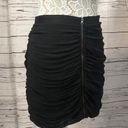 Madewell Broadway & Broome black silk mini draped skirt back zipper size 8 Photo 5