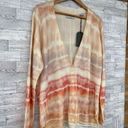 ALLSAINTS  Marea Tie Dye Cardigan Sweater Merino Wool Rainbow Pink Cream New M Photo 4