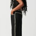 Free People NWOT  x One Teaspoon Black Denim Oak Studded Rocko Slit Midiskirt Photo 4