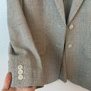 Max Mara  2 Gray plaid Wool 2-Button Blazer Jacket Photo 4