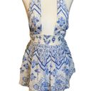 Rococo  SAND Leas Cutout Dress in White & Blue XSmall Womens Mini Photo 3