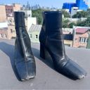 Mango  Leather. Square toed. Block heel. Inside zip fastening. Ankle boots size 9 Photo 0