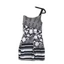 The Moon Heart Star Black/White Mixed Print Shift Dress. Size Medium. Photo 4