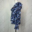 Tanya Taylor  One Shoulder Floral Orla Top in Blue Size 6 Photo 5