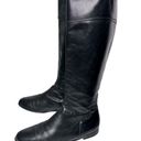 Franco Sarto  6.5 Black Leather Side Zip Equestrian Derby Rider Knee High Boots Photo 1