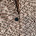 Mango MNG by  Pink Plaid Classic One Button Collared Career Blazer Women Sz 4 Photo 4