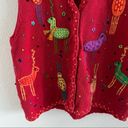 Susan Bristol Vintage  Red Knit Ugly Christmas Novelty Sweater Vest Small Photo 5