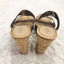 ALDO Double Strap Snakeskin Cork Wedge Heels 8 Photo 4