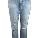 Madewell  Blue The Perfect Vintage Tapered Rip Knee High Rise Crop Denim Jeans 28 Photo 0