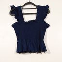 Hill House NWOT  The Paz Top in Size XL in Navy Photo 4