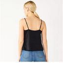 Nine West  Ruched Center Satin Tank black Size Small Photo 1