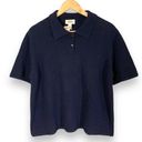 Talbots NWT Deadstock Vintage  Navy Blue Knit Polo Shirt Photo 0