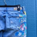 Seven7  Light Wash Factory Distressed Paint Spatter Straight Leg Jeans Size 27 Photo 4