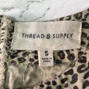 Thread and Supply  Womens Size S Sleeveless Tank Wild Thing Leopard Print Raw Hem Photo 2