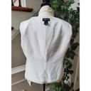 Style & Co  Women White Floral Linen Long Sleeve Single Breasted Blazer Jacket 14 Photo 7