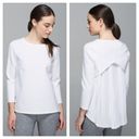 Lululemon NEW  Pleat On Long Sleeve Top Crewneck Cream Women's 6 Photo 2