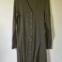 American Eagle Sage Green Waffle Knit Button Down Cozy Sweater Dress size Large Photo 0