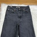 Levi’s Levis Ribcage Straight Jeans Womens 29x27 Charcoal Black Ankle Button Fly Photo 2