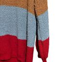 Umgee  Sweater Womens Large Multicolor Stripe Chunky Boucle Pullover Sweatershirt Photo 3