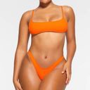 SKIMS New  Signature Swim Micro Scoop Bikini Top Orange Size Large Photo 0