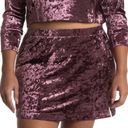 Abound NORDSTROM Purple velour Mini Skirt Purple Plus Size 1X crushed NEW Photo 2