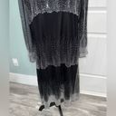 Garnet Hill  Black with gray sequins round neck mesh dress size 12 Photo 2