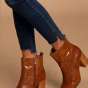 sbicca  Toccoa Women’s Tan Brown‎ Leather Zip-Up Stacked Block Heel Boots Size 9 Photo 1