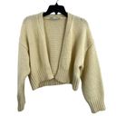 ZARA  Cream Chunky Knit Cropped Open Front Cardigan Medium Photo 1