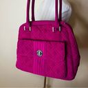 Vera Bradley  bright fuchsia quilted satchel bag with wallet and coin purse Photo 3