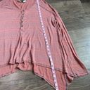 Free People Womens  henley waffle knit button up long sleeve‎ blouse size L Photo 4