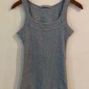 Athleta Gray Ribbed Workout Tank Tops with Built in Bra full back Scoop Neck Small Photo 0