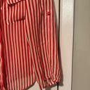 Timing  red white stripe sheer blouse size L Photo 2