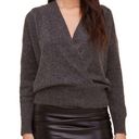 ASTR  The Label Pleated Wrap Front Sweater In Charcoal Photo 0