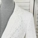 Dress Barn  Eyelet Linen Blazer Jacket White Medium Cottagecore Photo 4