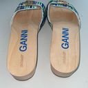 Dr. Scholls Ganni Dr Scholl’s Wooden Clogs in Check Blue Iris Size 10 New Photo 5