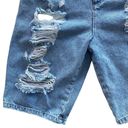 Bermuda Collusion Long Length  Distressed Denim Shorts Size 4 Photo 7